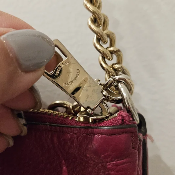 Coach Magenta Leather Crossbody Bag - Picture 8 of 10
